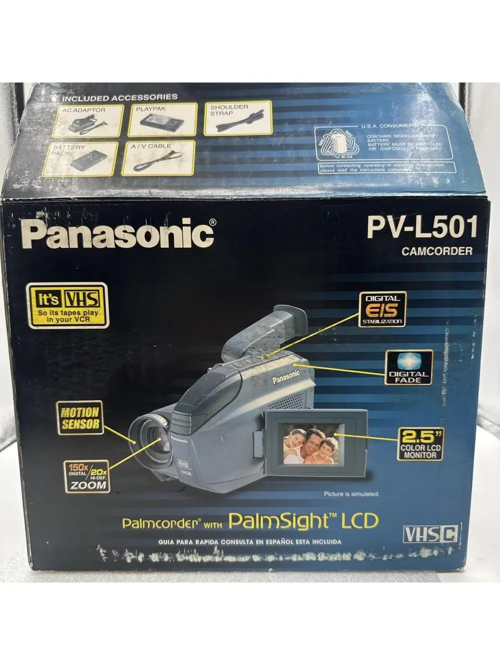 Panasonic PV-L501D Palmcorder Palmsight VHS-C Camcorder Video New In Box *READ*